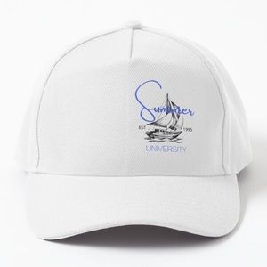White summer university boat dad hat